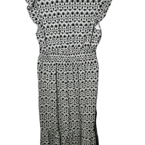 Loft Beach Black and White Scroll Cutout Tiered Maxi Dress Lined NWT Size XL - Picture 2 of 5
